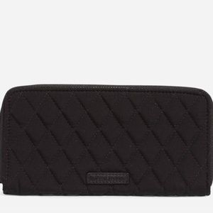 Vera Bradley Accordion Wallet Black Microfiber